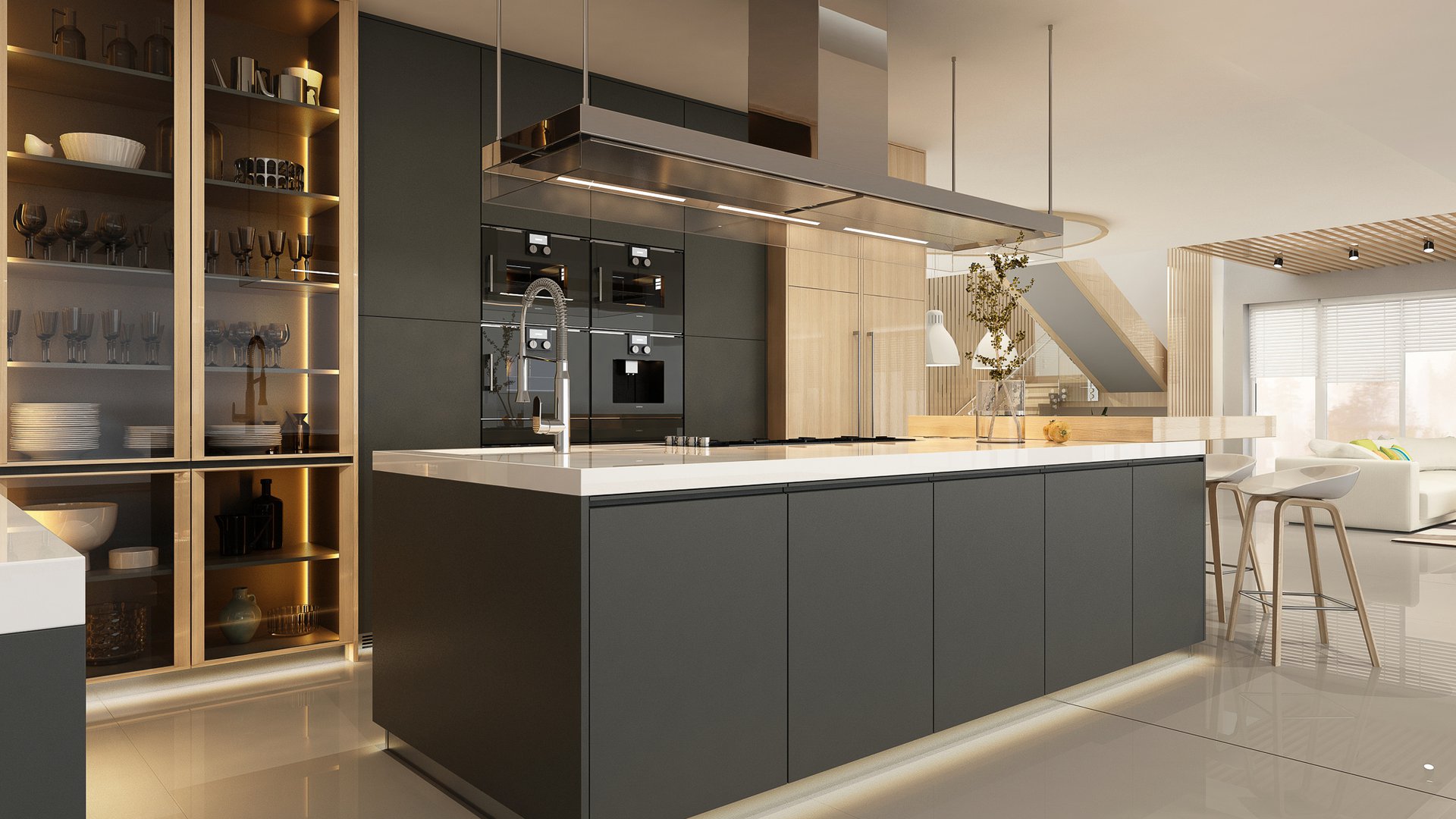 Contemporary Kitchen Style with grey cabinets.jpg