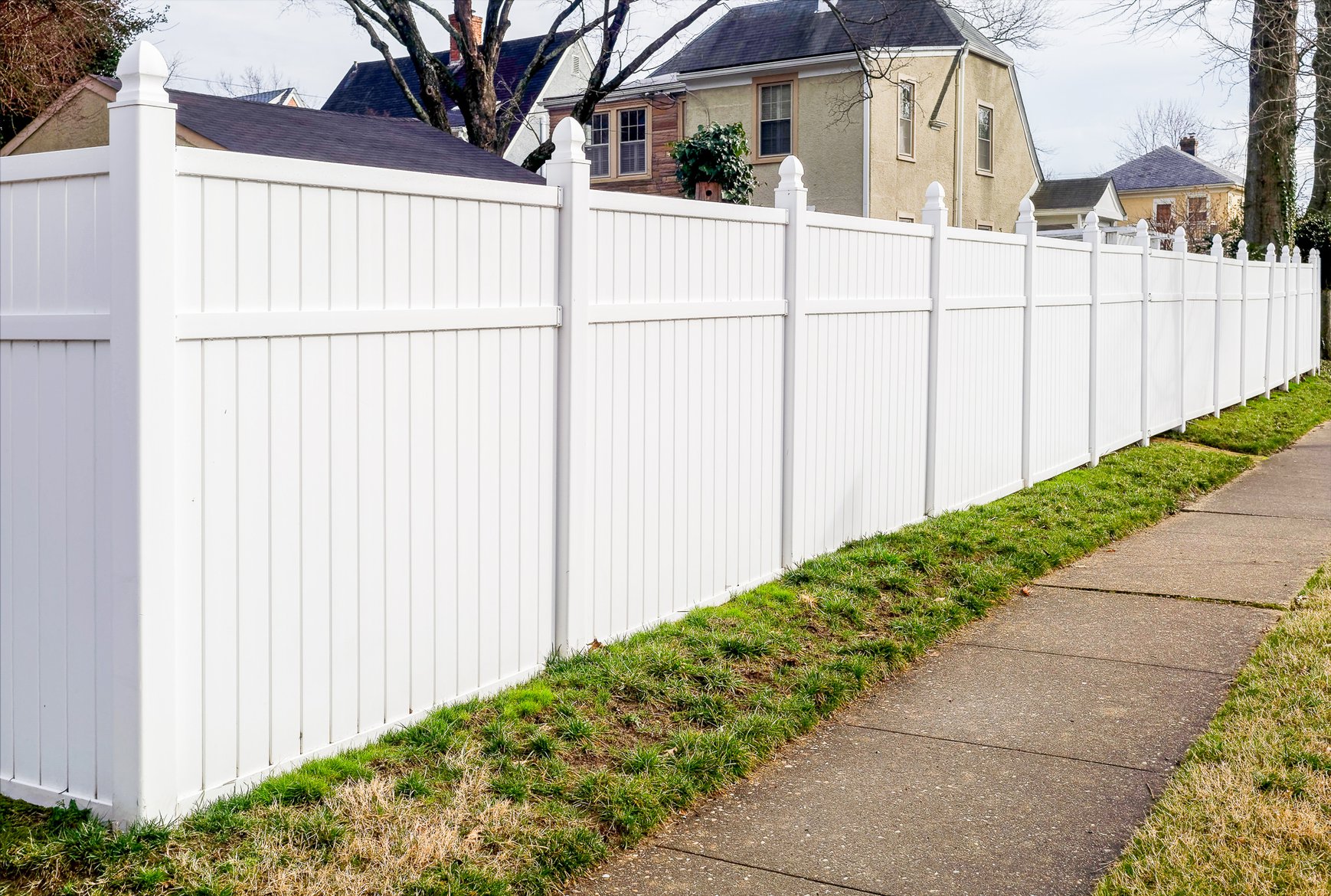 Fortress Style White Wood Fence